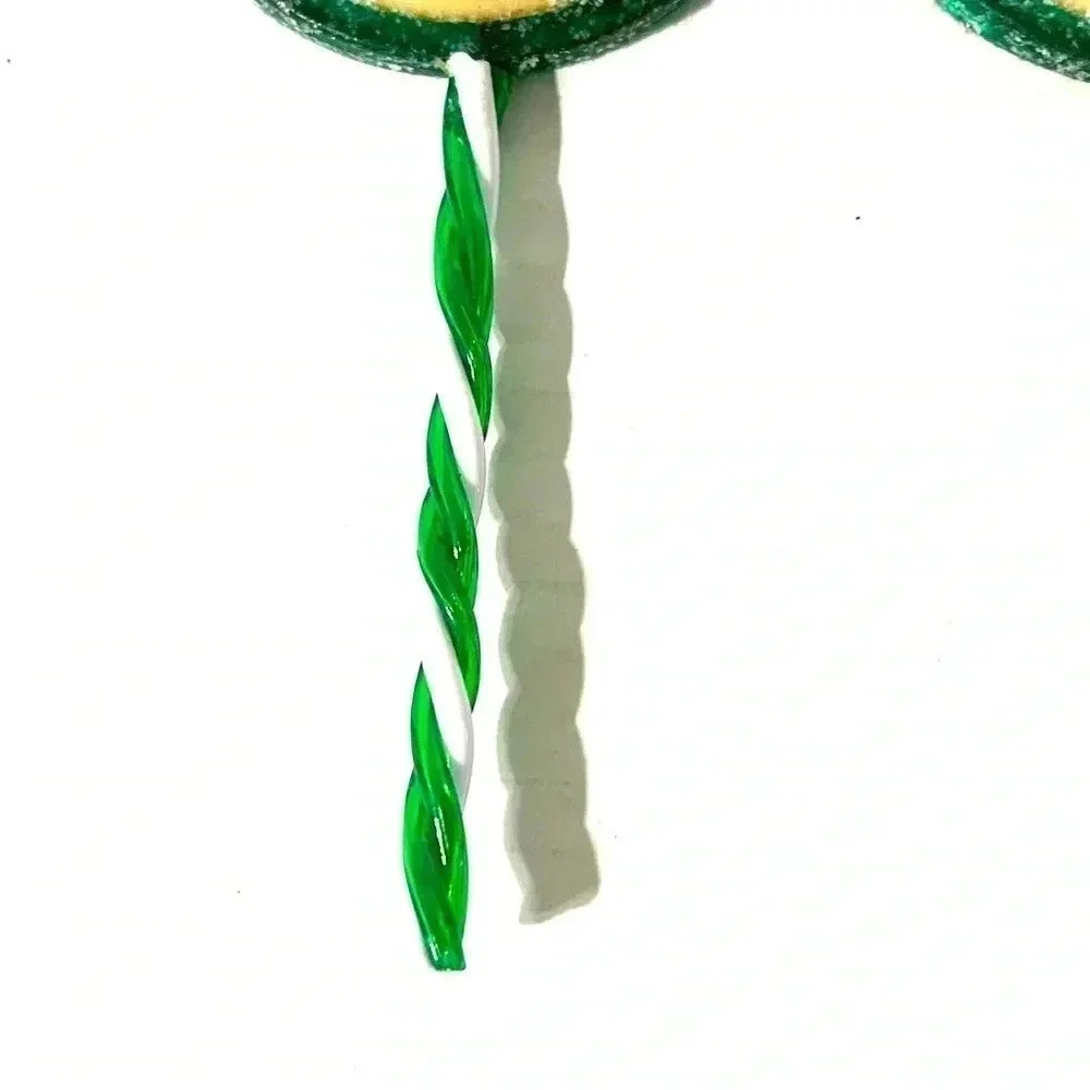 Vintage x3 Christmas Lollipop Hanging Ornaments Glitter Tree Swirl Design Art - Picture 7 of 9